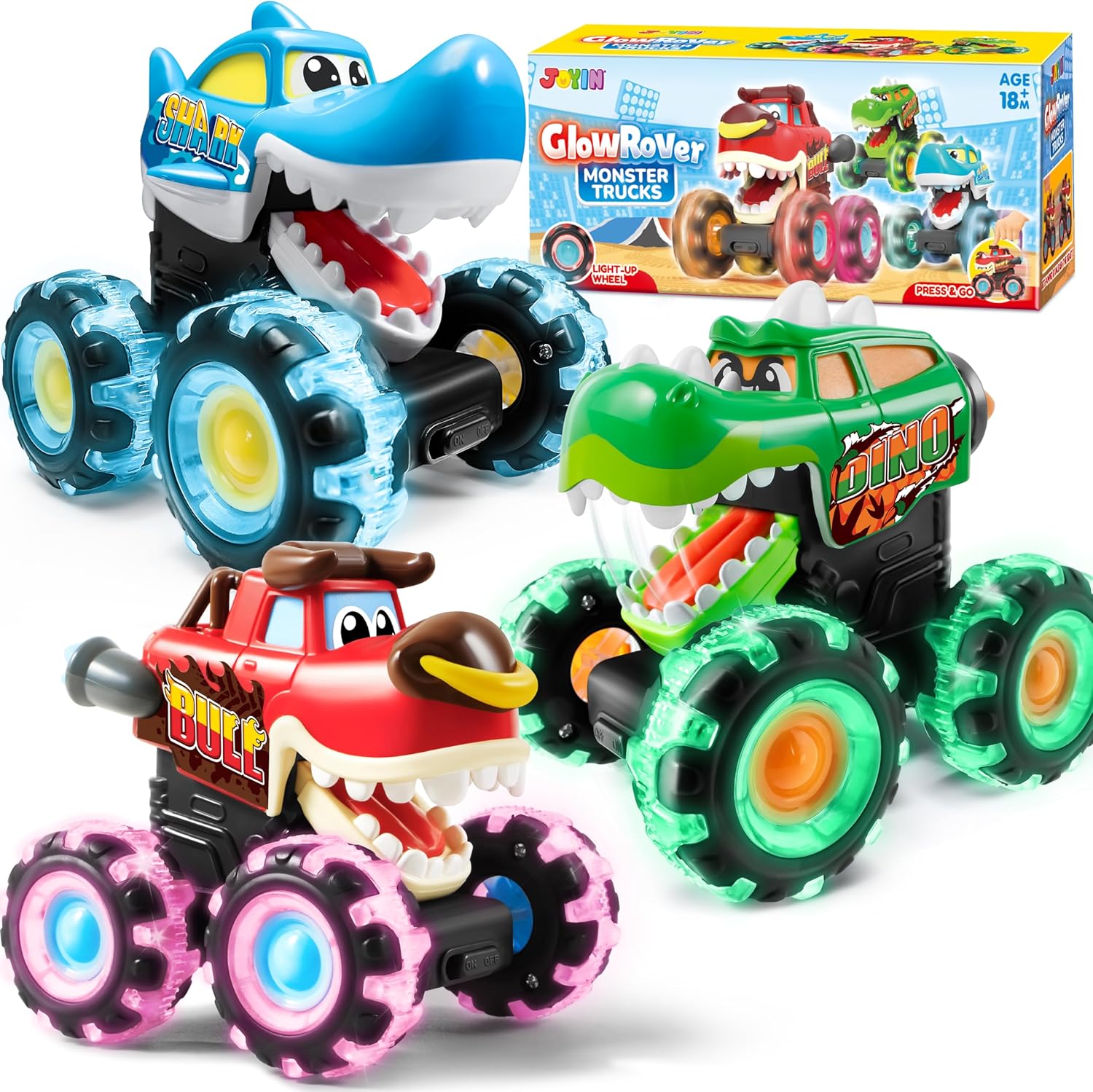Kids Toys Boys - Набор из 3 машинок JOYFY Monster