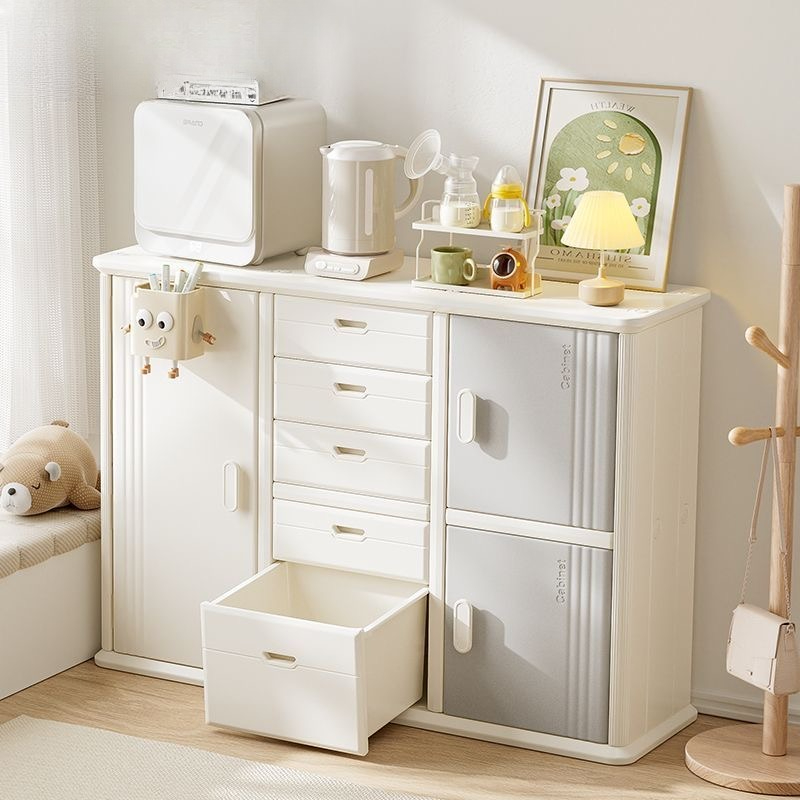 Kids Toys Drawers - Пластиковый передвижной угловой комод-стеллаж для детской