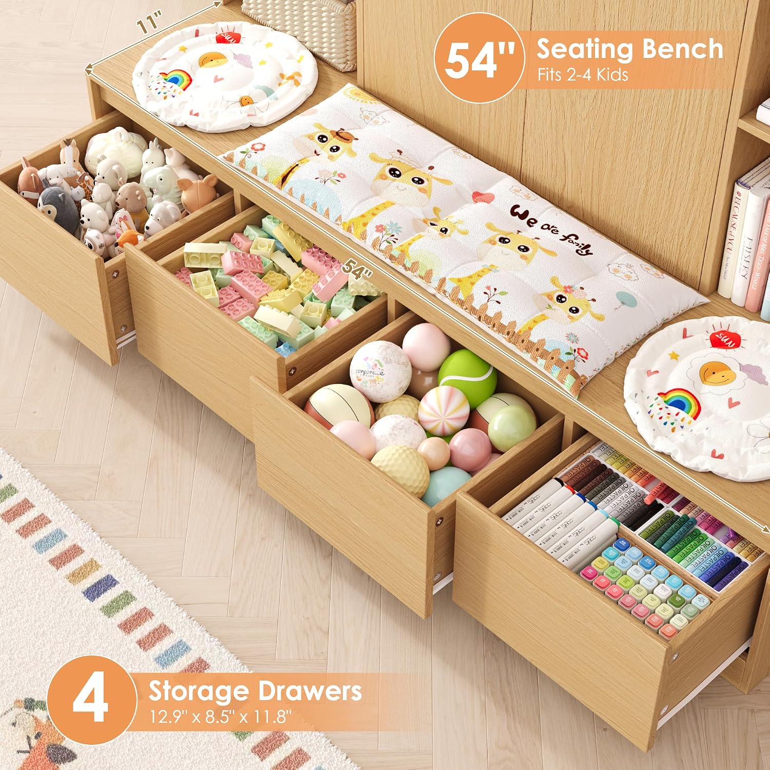 Детский книжный стеллаж-органа – обзор и цена Kids Toys Drawers