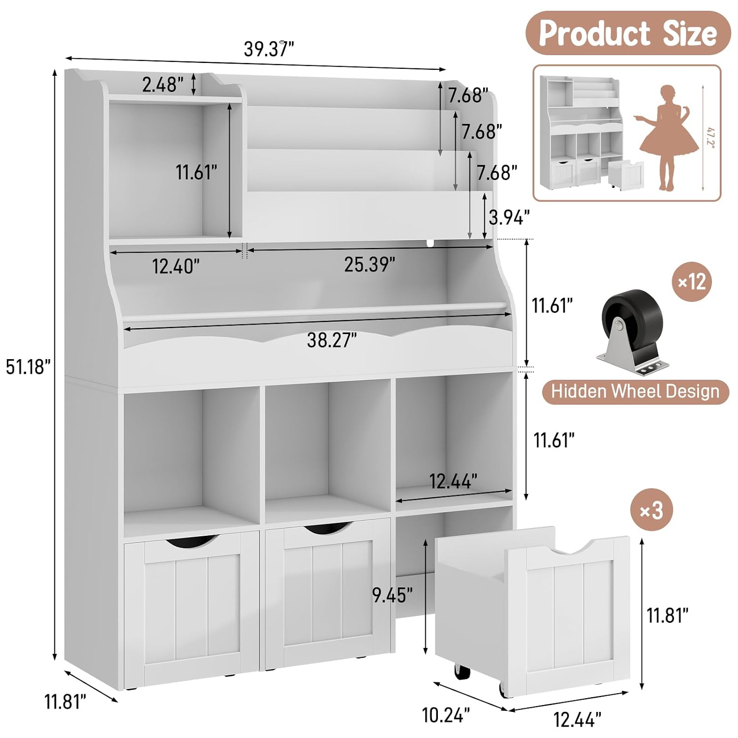 Детская книжная полка 51,18 дю – обзор и цена Kids Toys Drawers