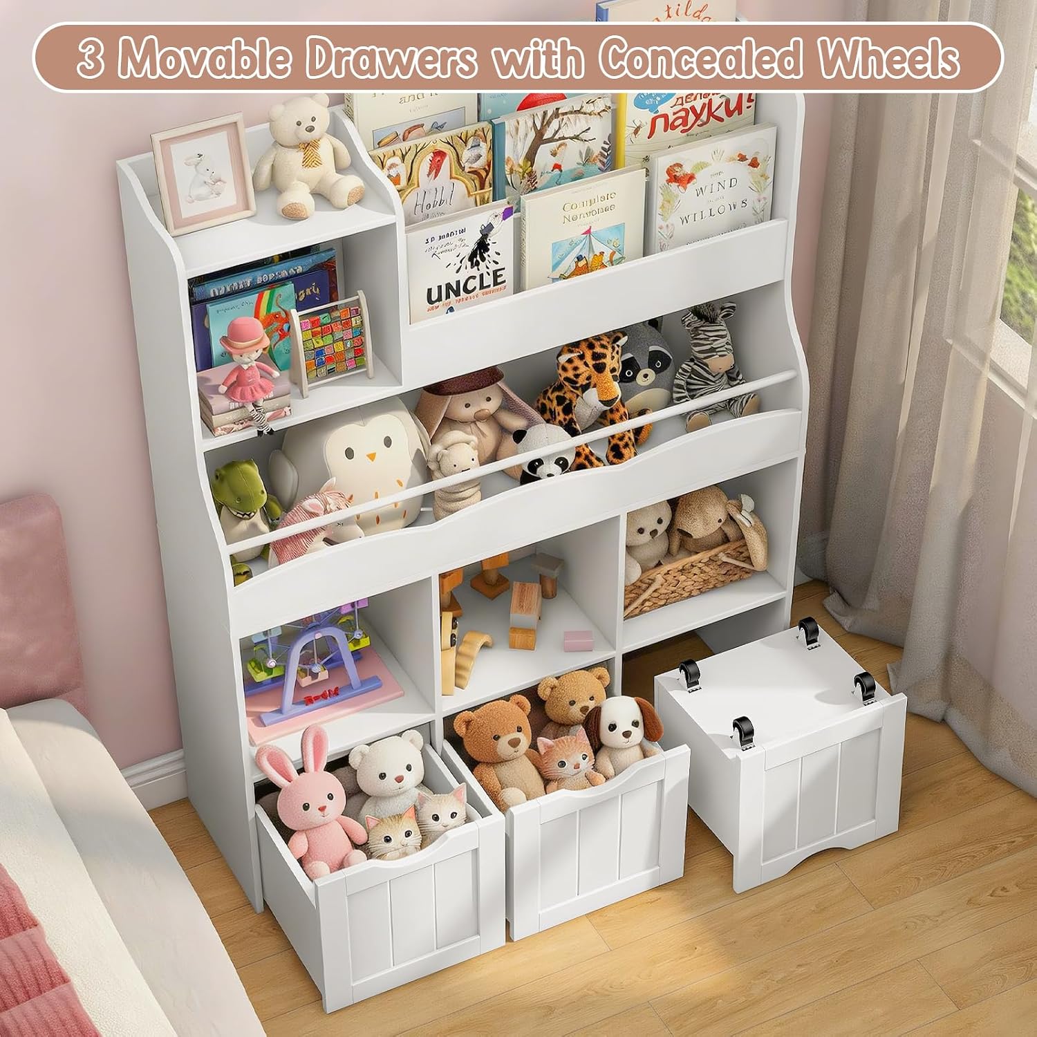 Детская книжная полка 51,18 дю – обзор и цена Kids Toys Drawers